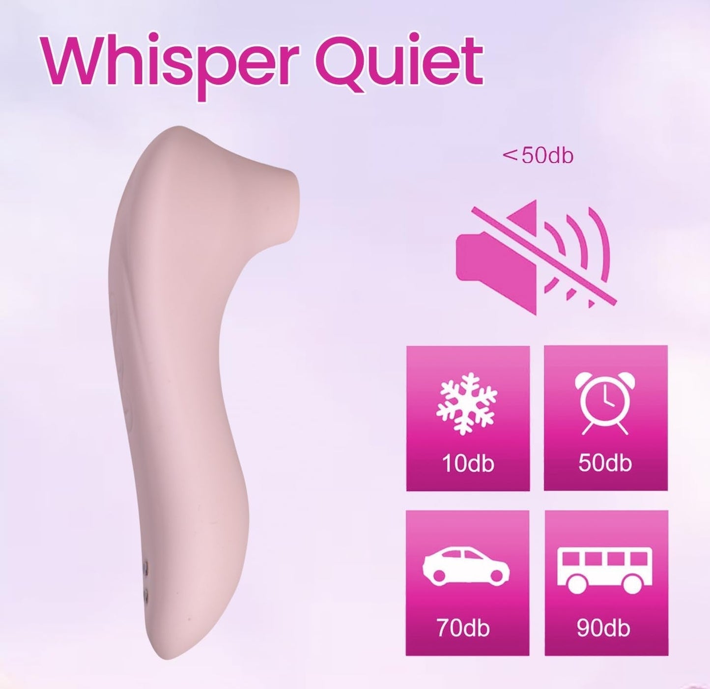 Vibrador de succión de clítoris recargable NovaWhisper Mini