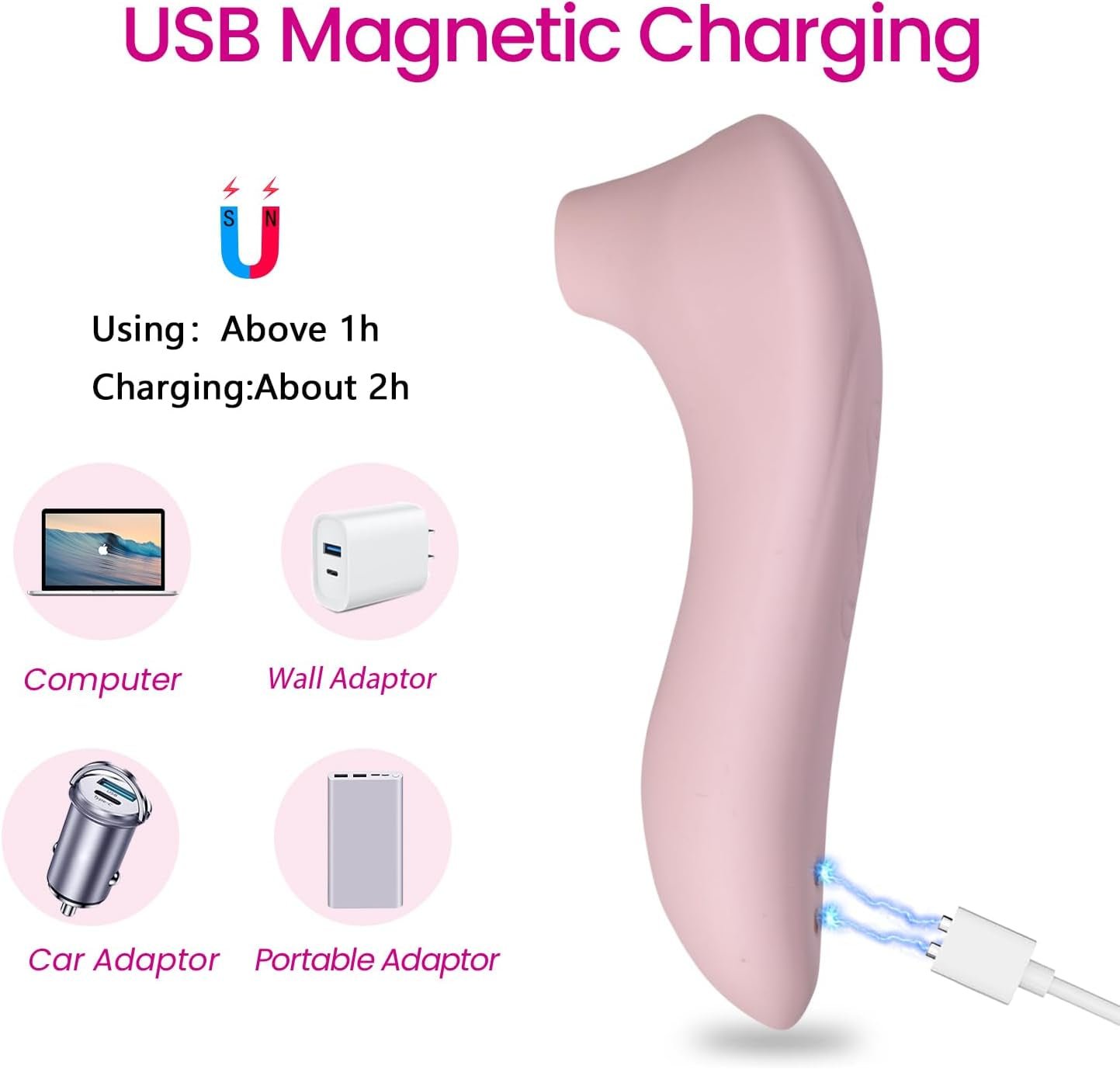Vibrador de succión de clítoris recargable NovaWhisper Mini
