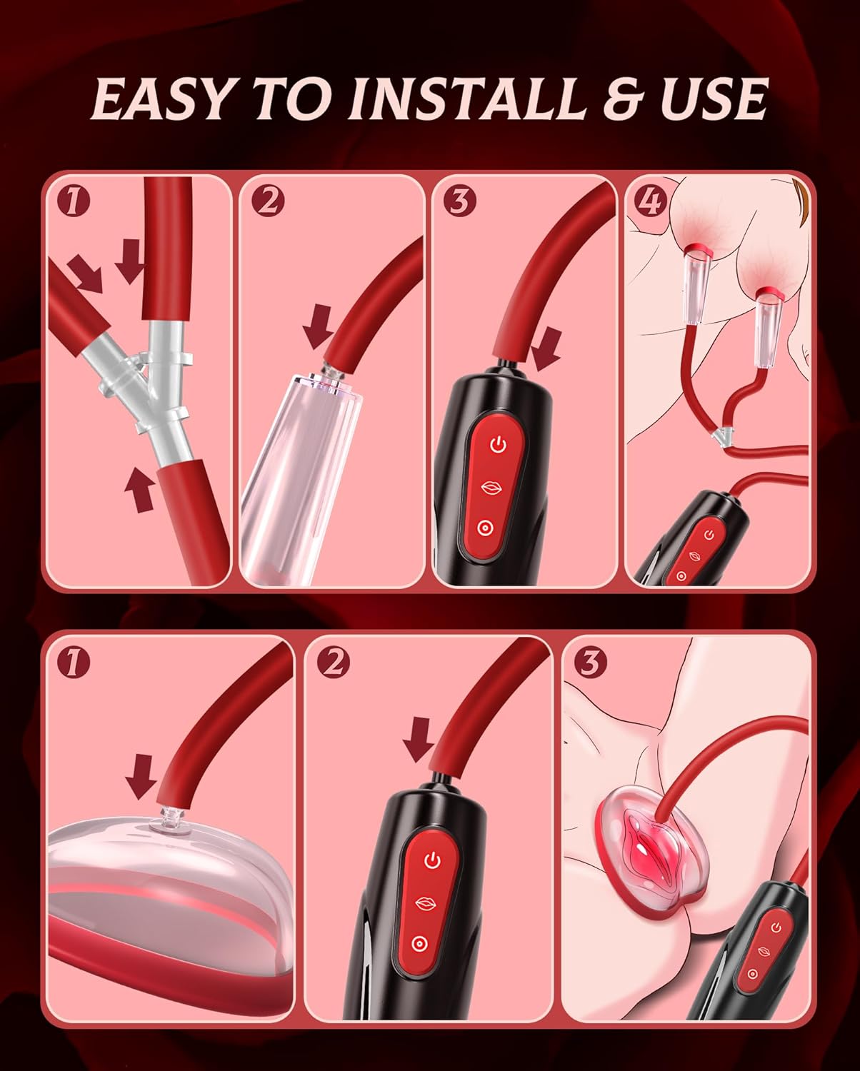Bomba de placer 3 en 1 para vagina y pezones SuctionY