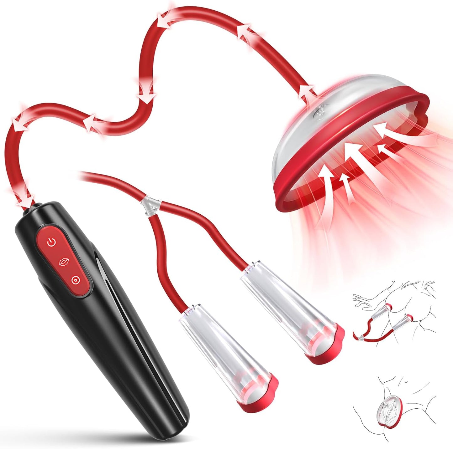 Bomba de placer 3 en 1 para vagina y pezones SuctionY