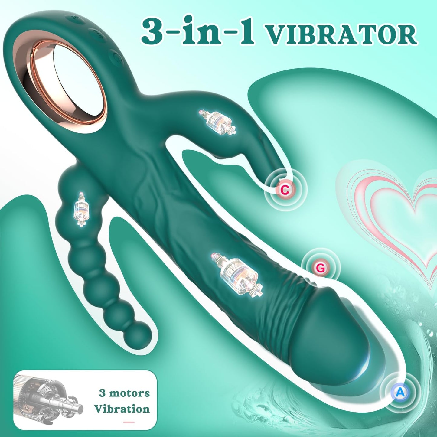 Vibrador SúperX Rabbit de empuje con bolas anales
