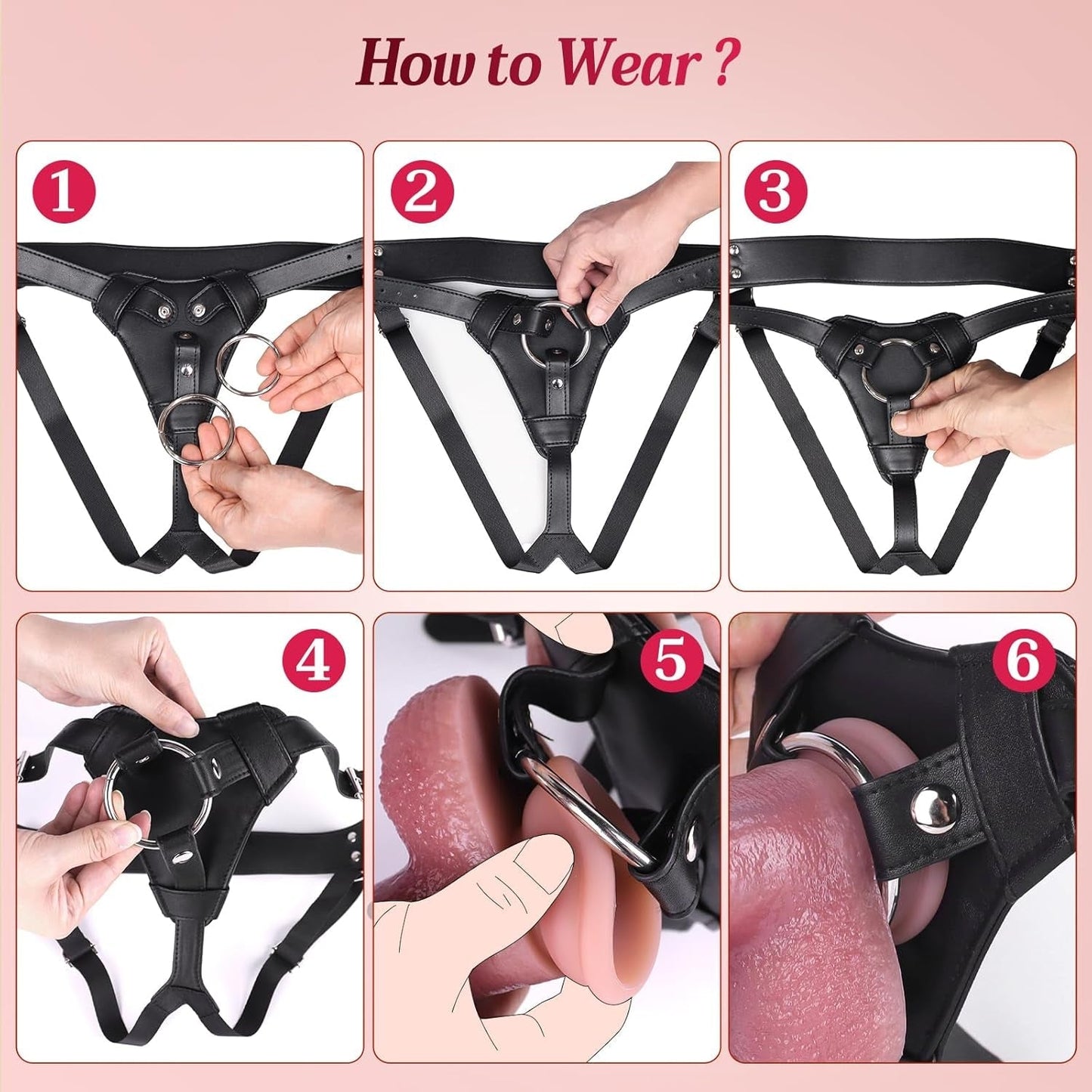 SureFit Remote Vibrating Realistic Strap-On Dildo Set