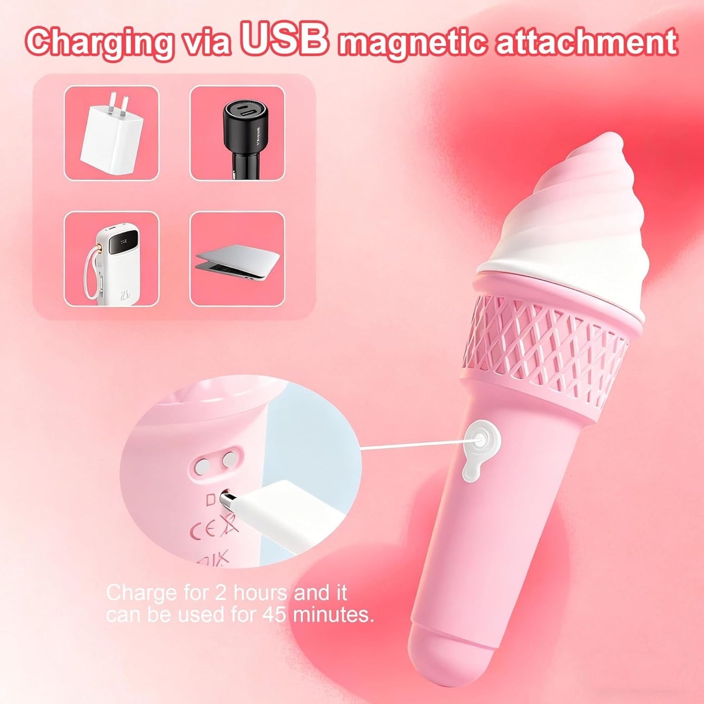 Vibrador en forma de varita SweetRush Magic Ice Cream
