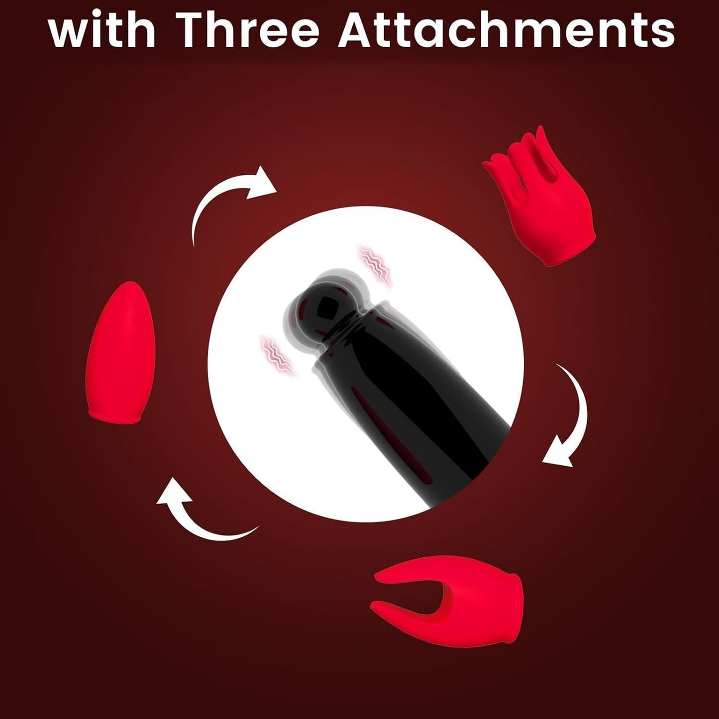 Vibrador bala SwitchKiss con 3 cabezales