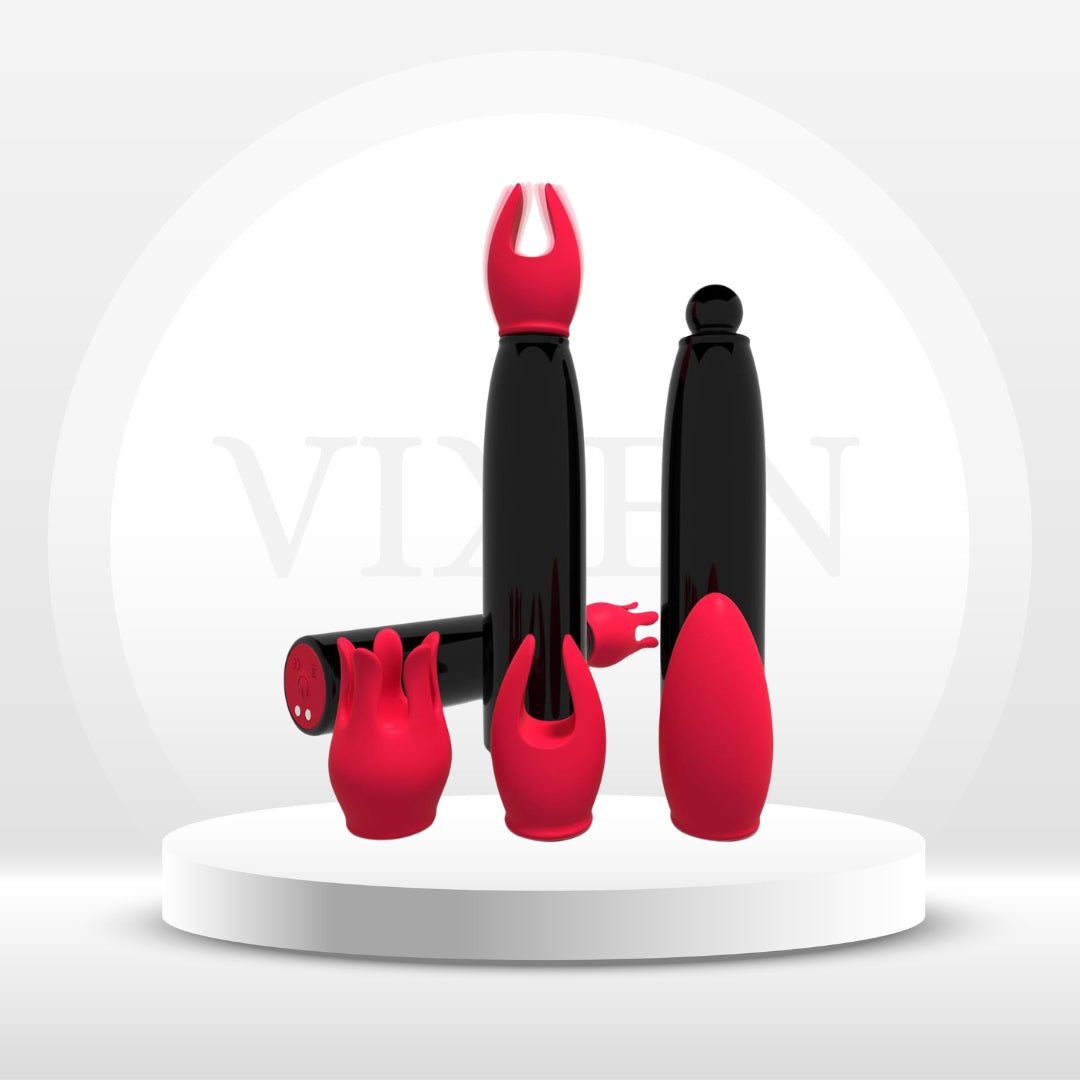 Vibrador bala SwitchKiss con 3 cabezales