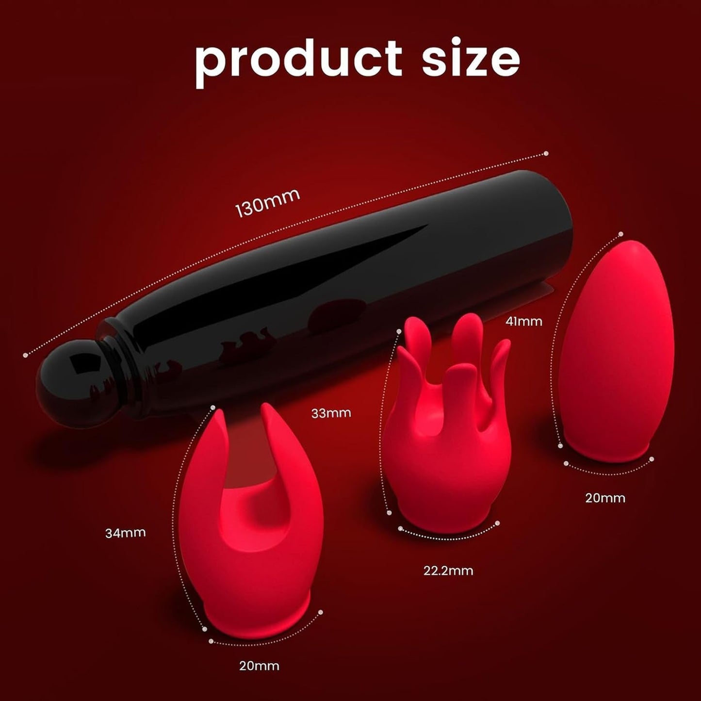 Vibrador bala SwitchKiss con 3 cabezales