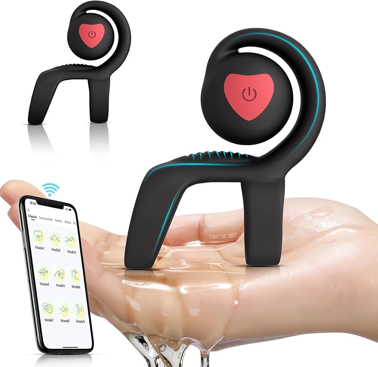 Anneau vibrant pour pénis et stimulateur clitoridien contrôlé par application SyncSpark