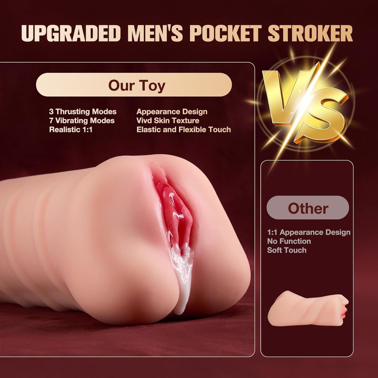 Masturbador de bolsillo SyncStroke controlado por aplicación
