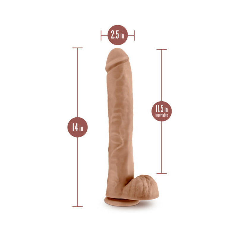 Dildo Plegable con Testículos Blush Au Naturel Daddy de 35,5 cm