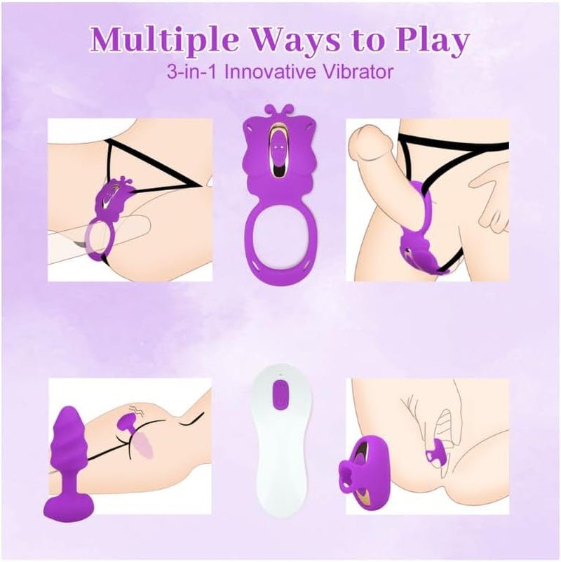 TeaseLink Kit de vibration 3-en-1 pour couples