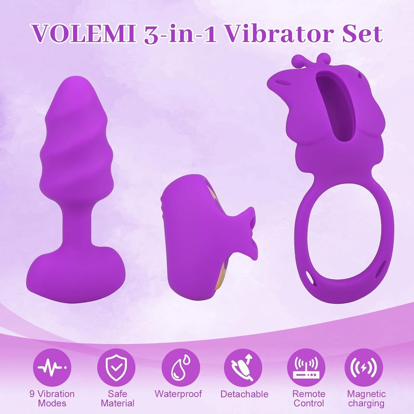 TeaseLink Kit de vibration 3-en-1 pour couples