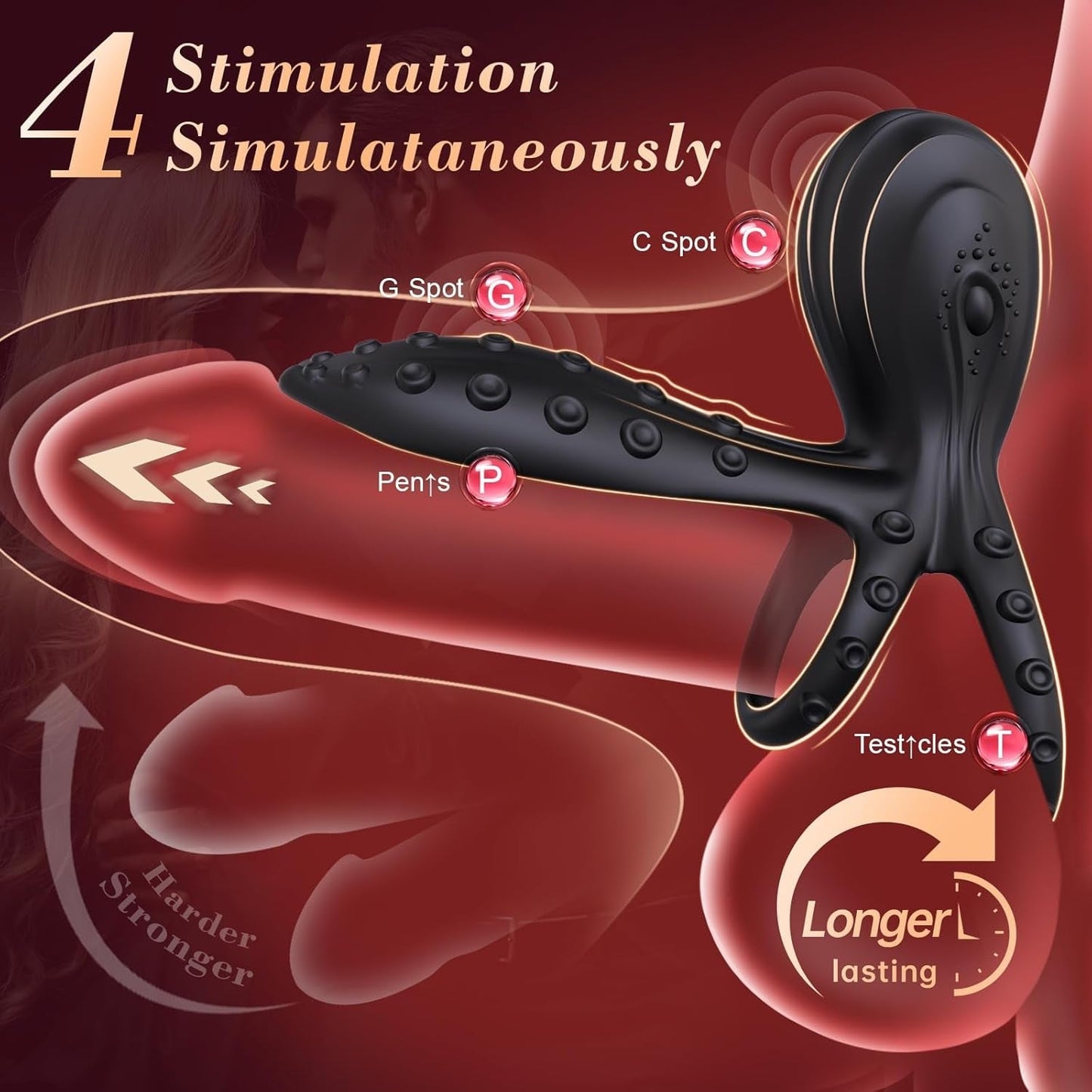 TentaTwin Vibrating Cock Ring Octopus 10 Modes | Couples Toy