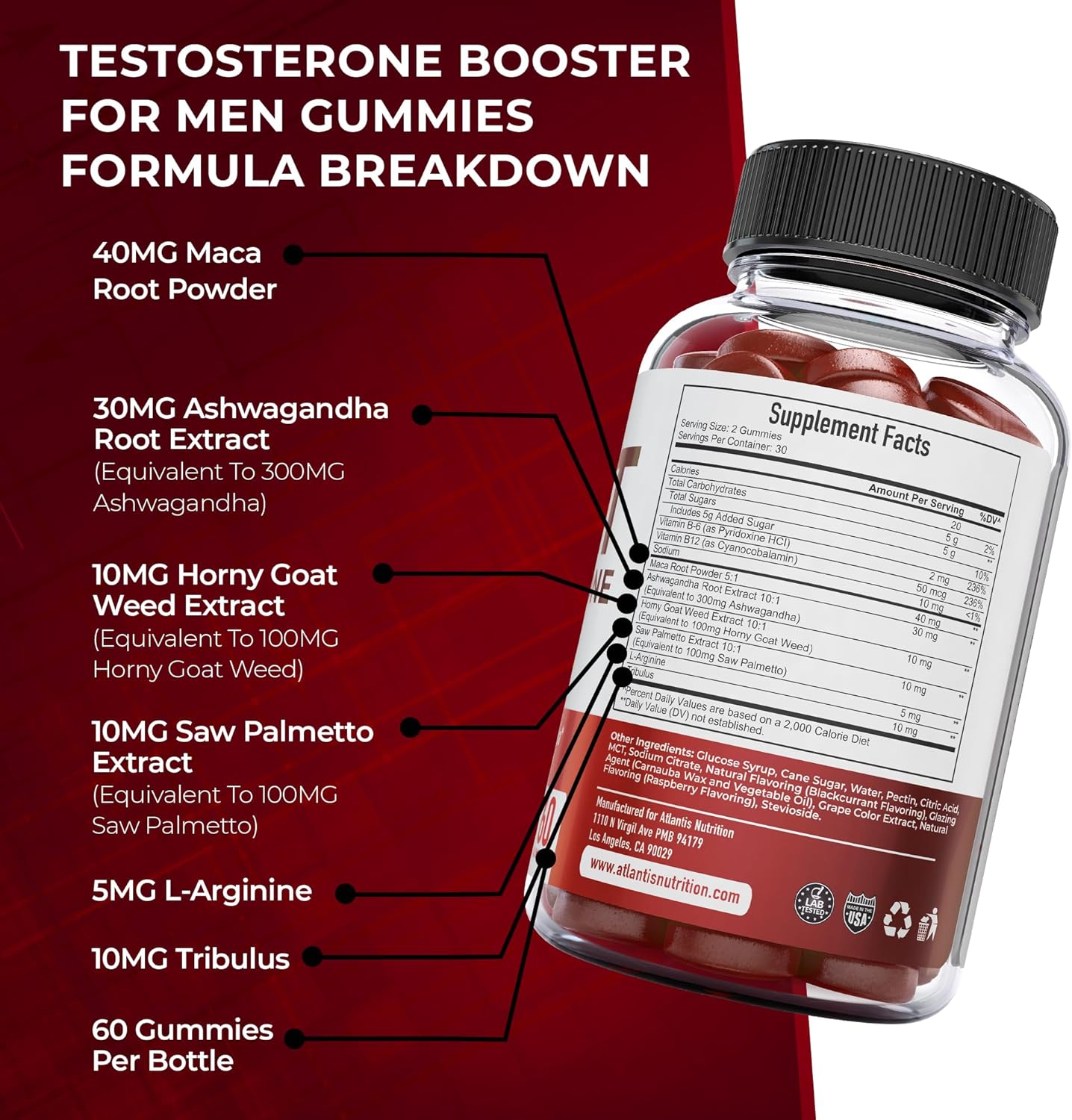 Gomitas de testosterona para hombres – Reforzador de energía y libido