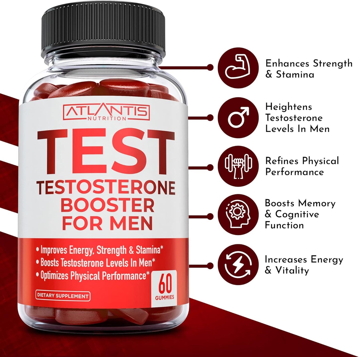 Gomitas de testosterona para hombres – Reforzador de energía y libido