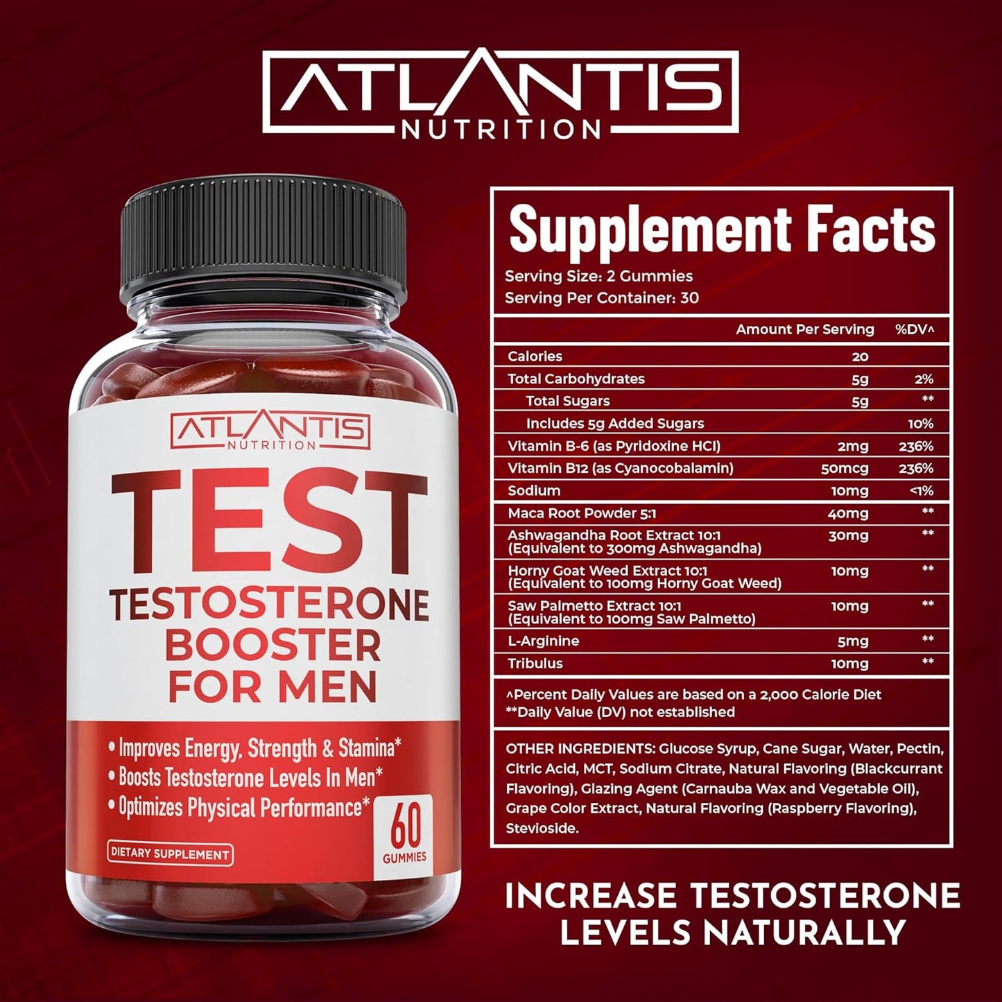 Gomitas de testosterona para hombres – Reforzador de energía y libido
