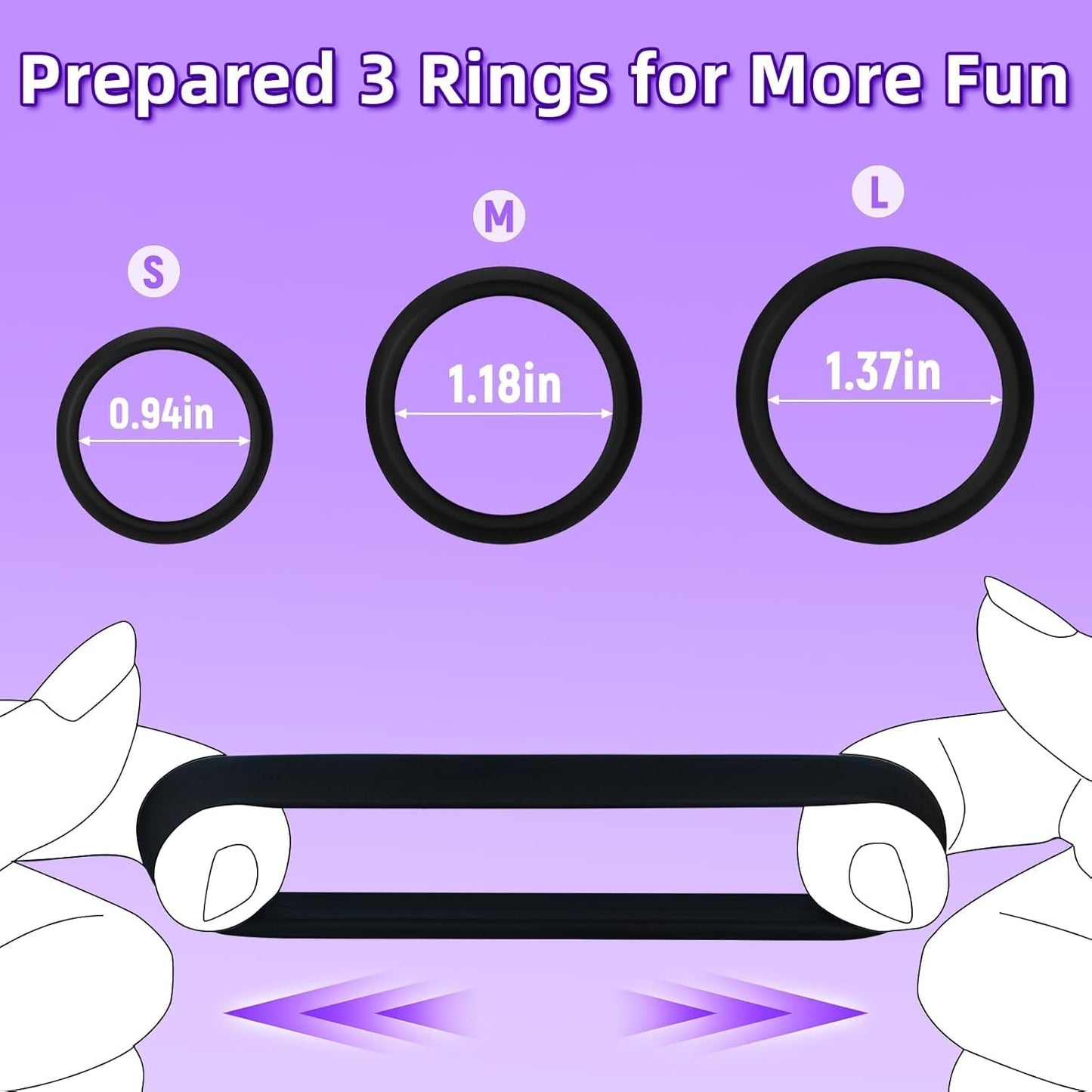 Juego de 6 anillos para el pene de silicona TextureLock