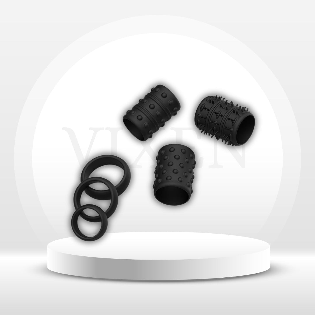 Juego de 6 anillos para el pene de silicona TextureLock