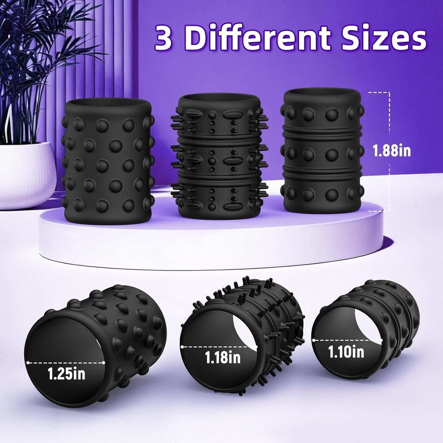 Juego de 6 anillos para el pene de silicona TextureLock