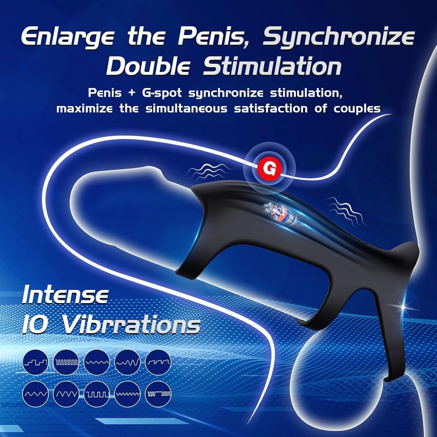 Anillo vibrador para pene y extensor de pene ThickCurve