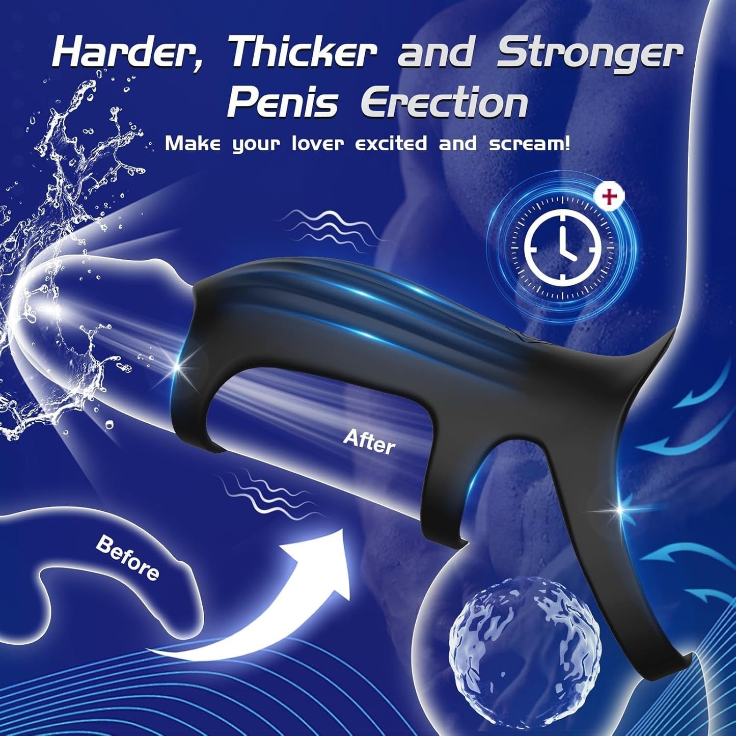 Anillo vibrador para pene y extensor de pene ThickCurve