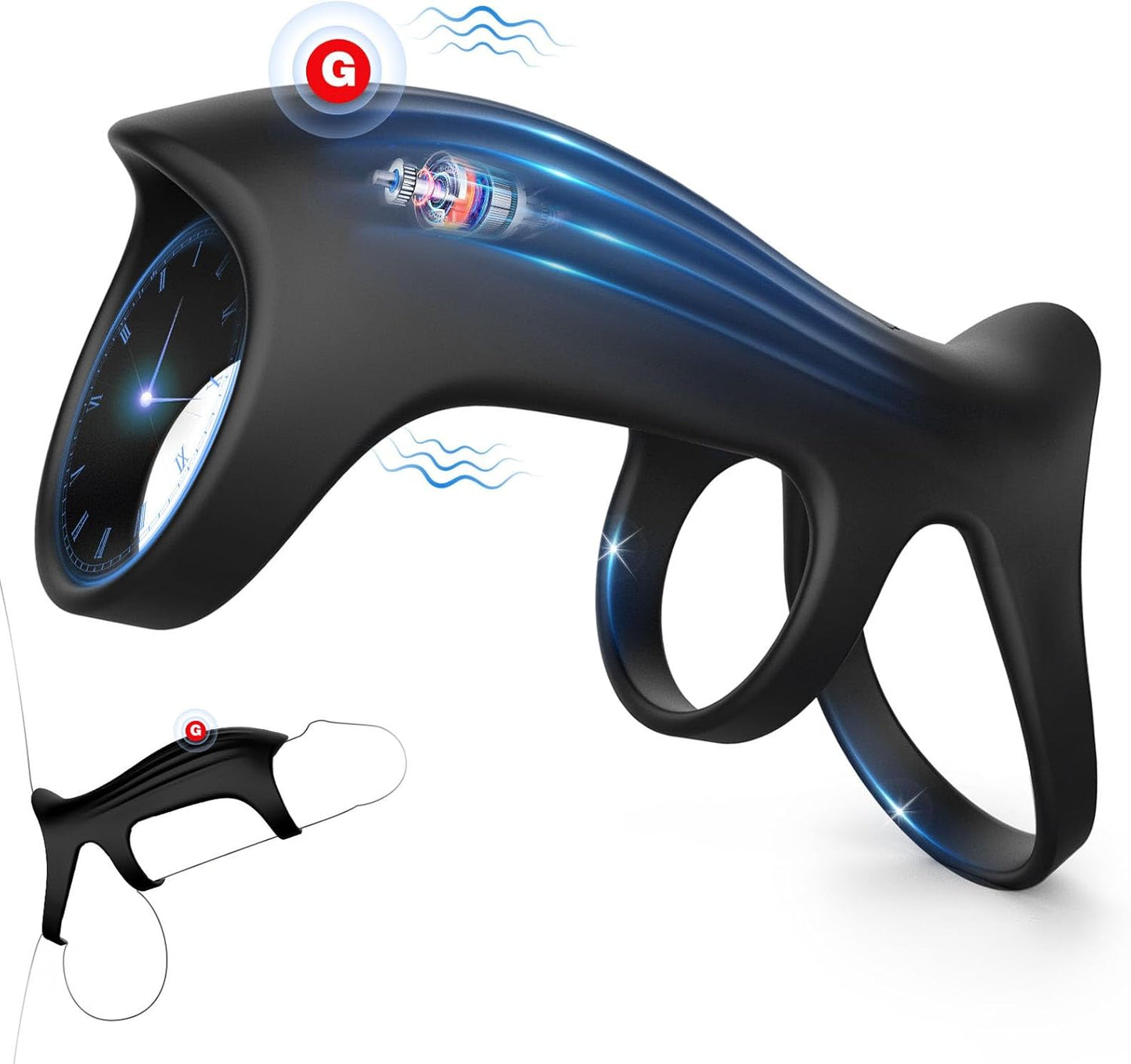 Funda vibradora ThickSync para pene con estimulador del punto G