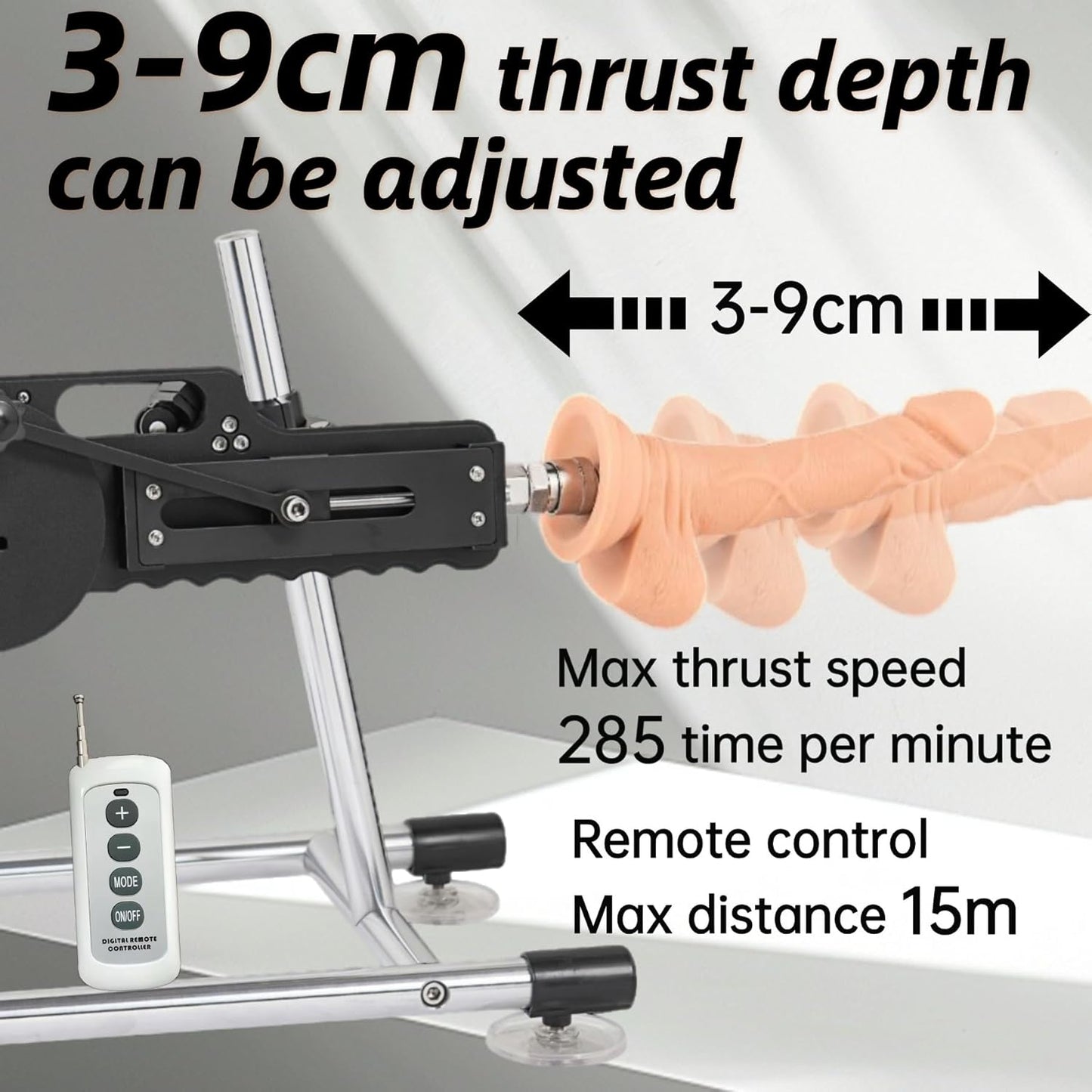 ThrillThrust Máquina de Sexo de Empuje Realista con Mando a Distancia