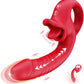 Vibrador de doble acción ThronyX de empuje y lamido de rosas