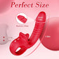 Vibrador de doble acción ThronyX de empuje y lamido de rosas