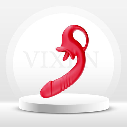 Vibrador de doble acción ThronyX de empuje y lamido de rosas