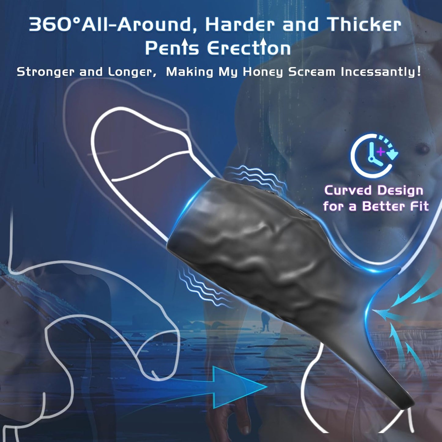 Funda vibratoria para pene ThrustEdge Boost Girth