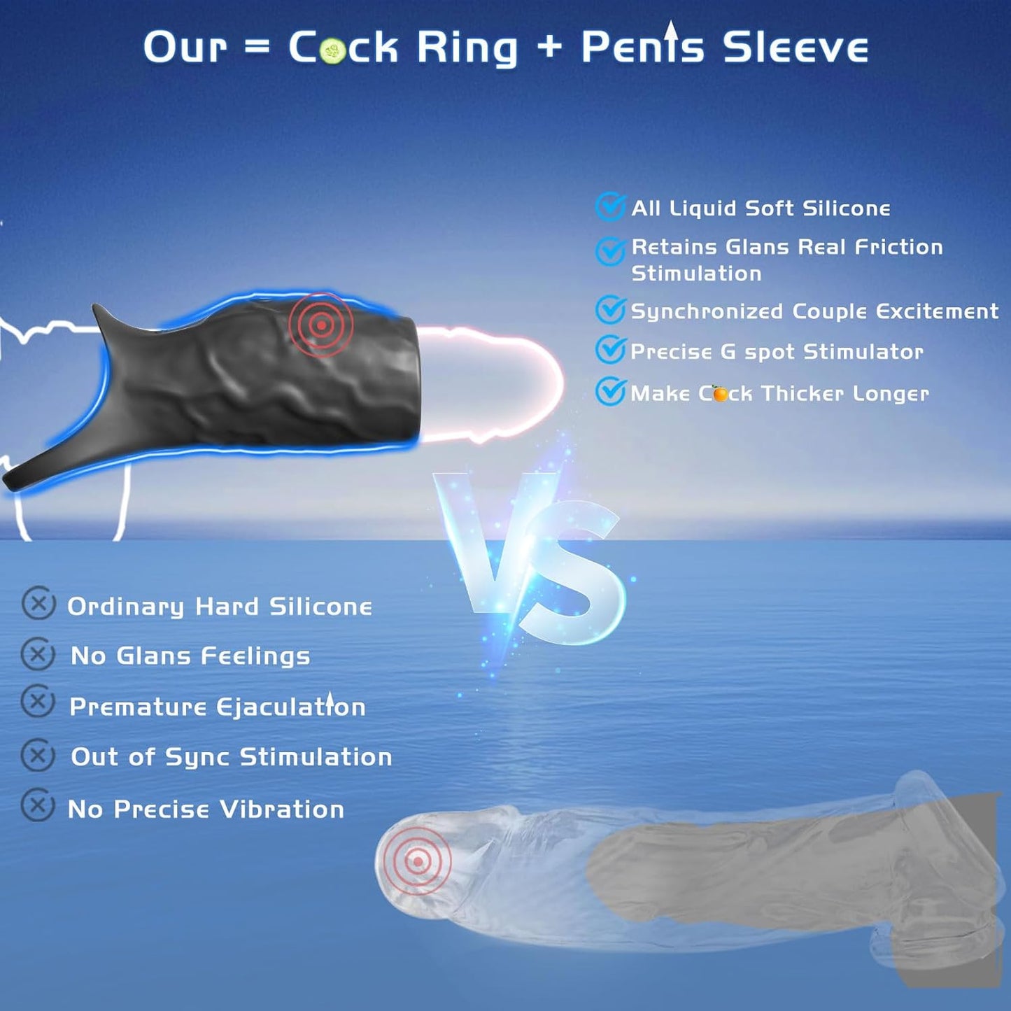 Funda vibratoria para pene ThrustEdge Boost Girth