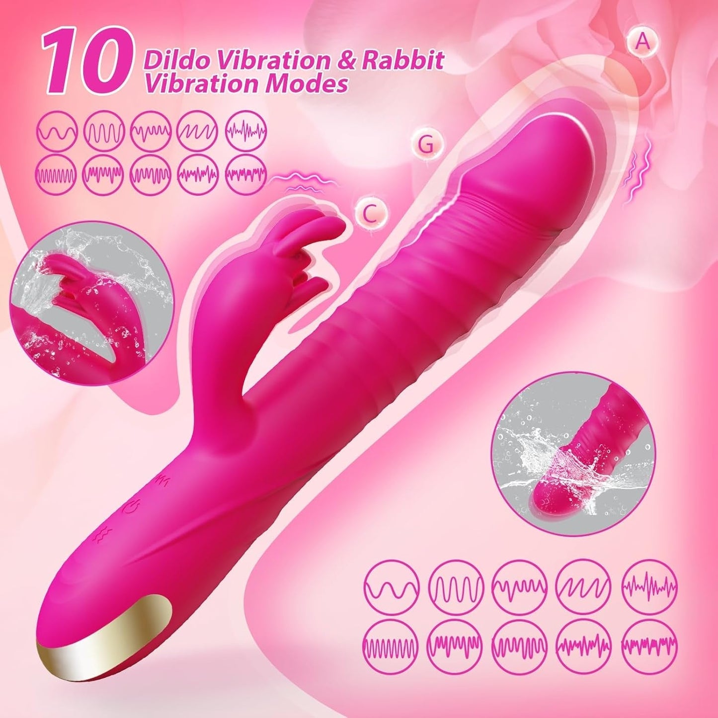 Vibrador de conejo 3 en 1 ThrustJoy