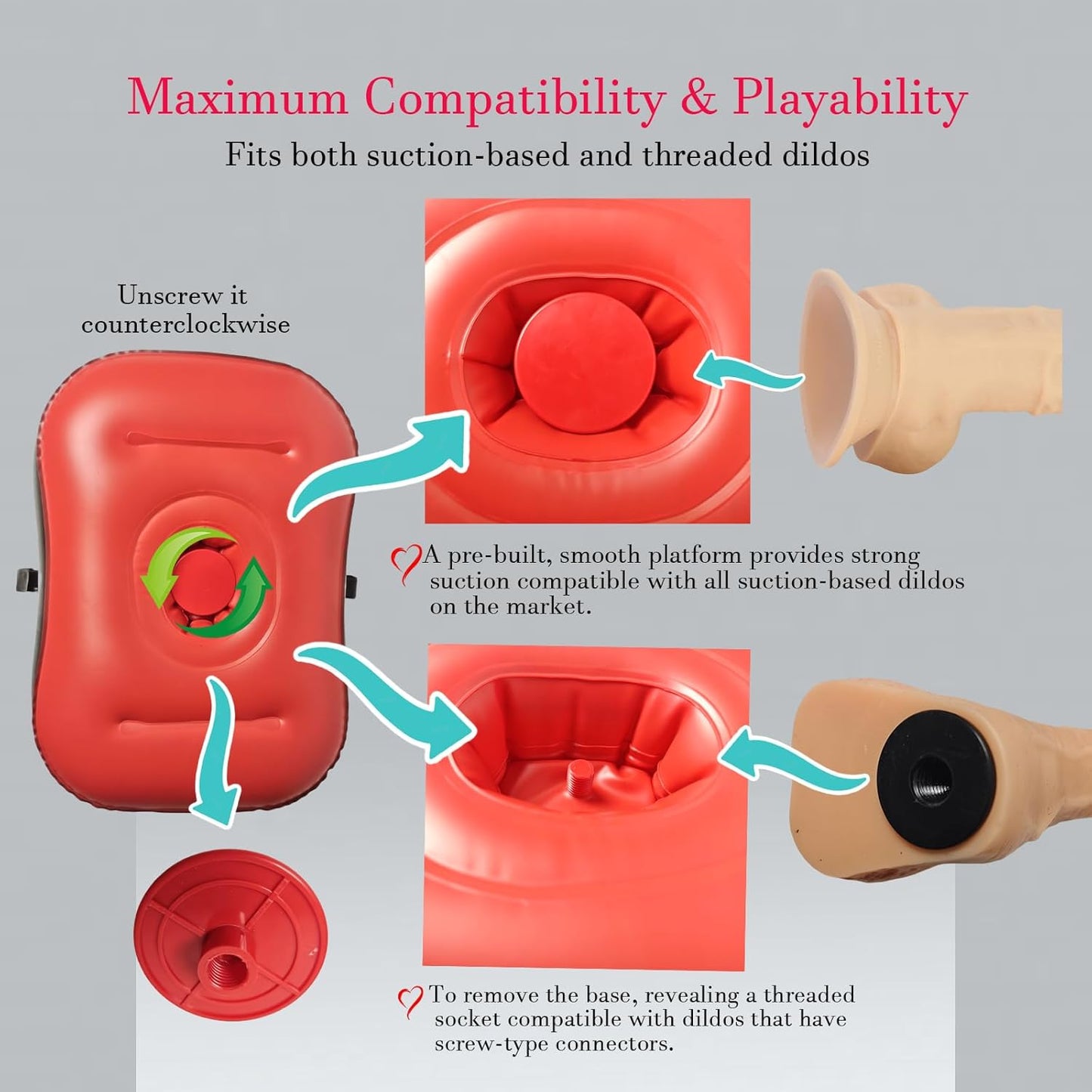 Coussin de sexe gonflable ThrustNest pour godemiché