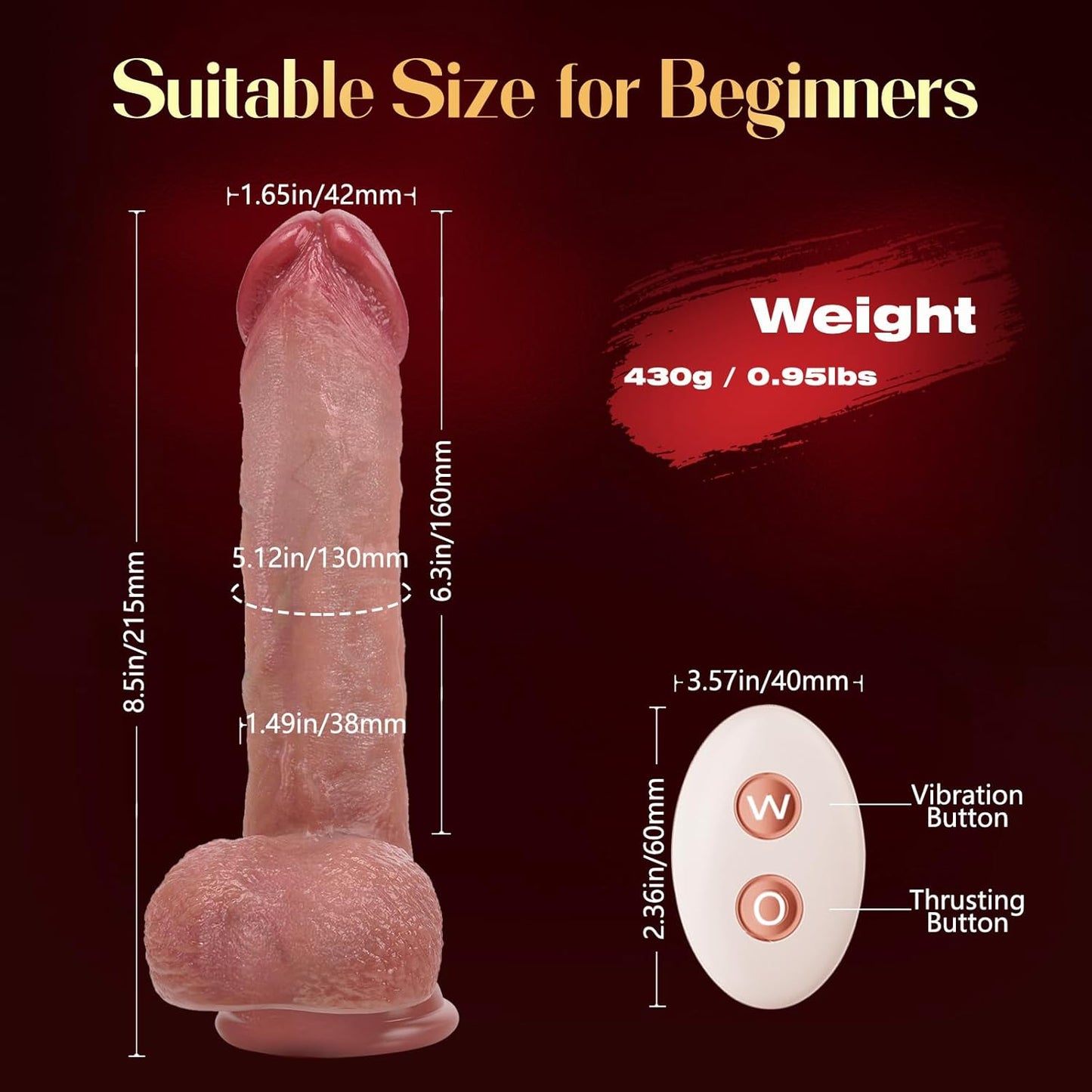 Vibrador de dildo remoto ThrustReal