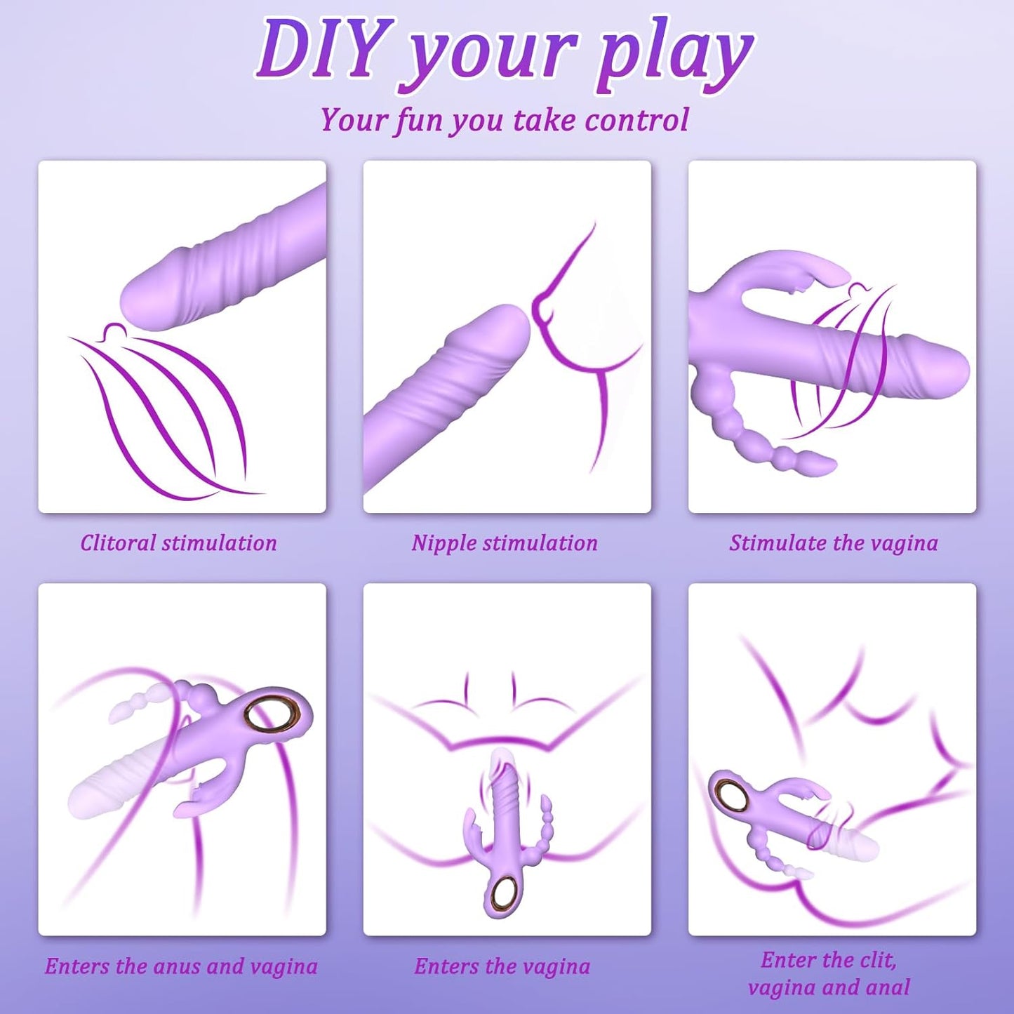 Vibrador de conejo 3 en 1 ThrustTriX