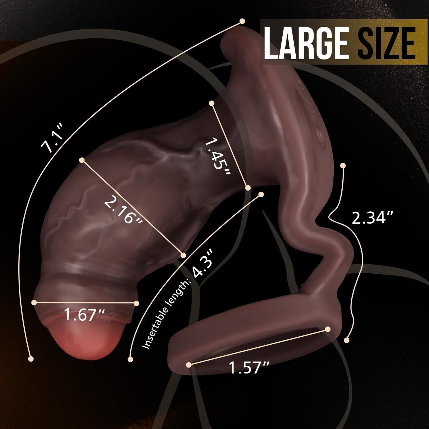 TitanCurve XXL Vibrating Anal Dildo 9 Modes | Cock Ring