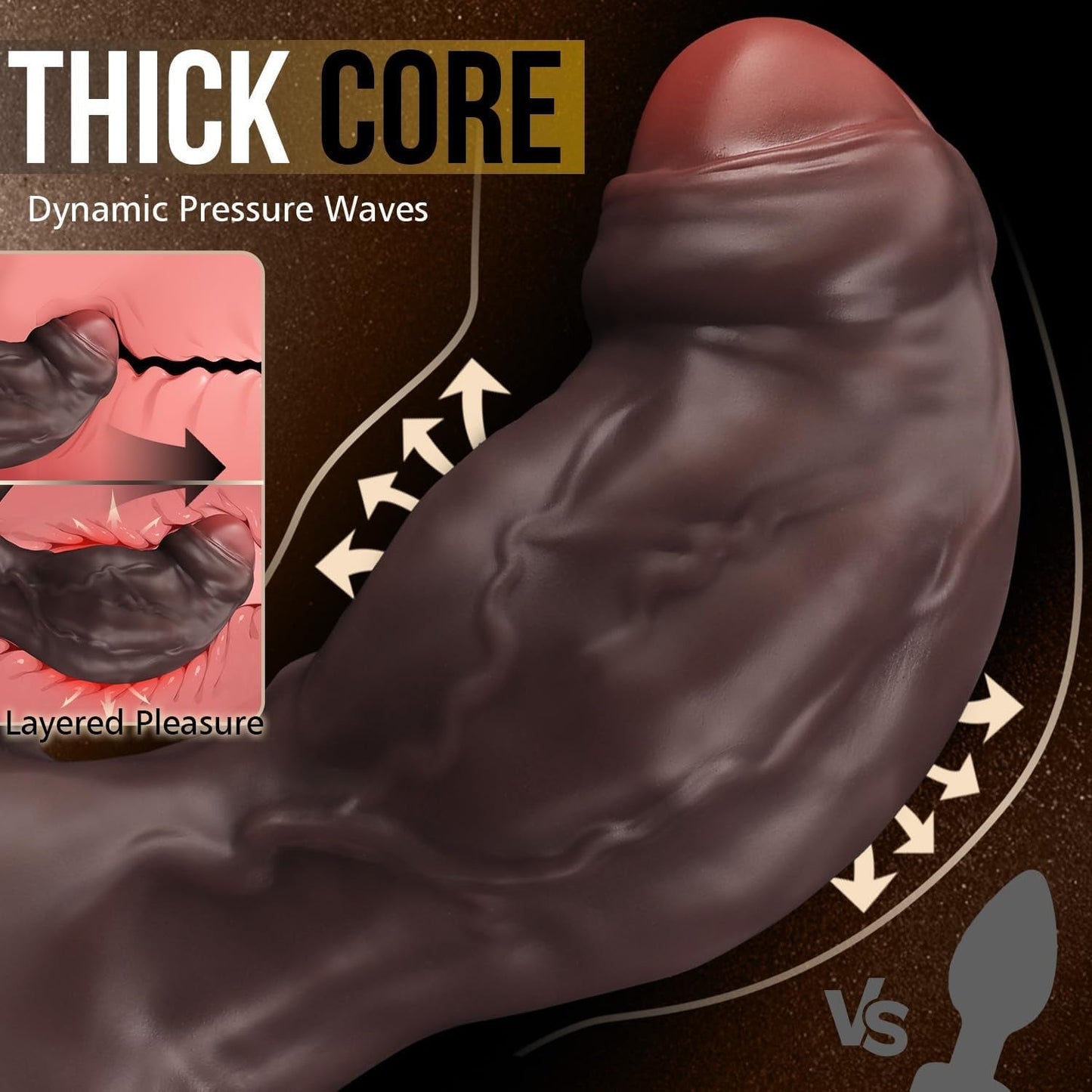 TitanCurve XXL Vibrating Anal Dildo 9 Modes | Cock Ring
