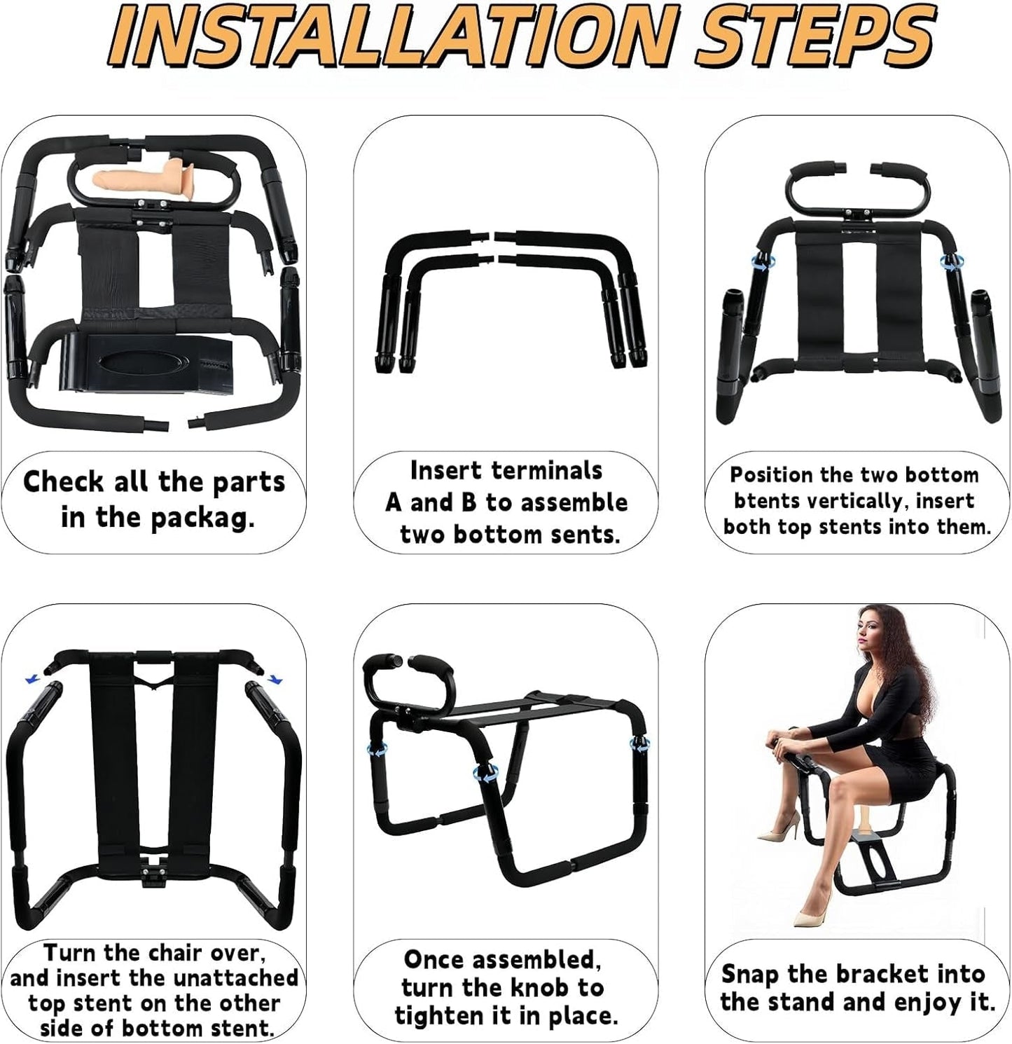 TitanFlex Adjustable Intimacy Chair with Support Straps