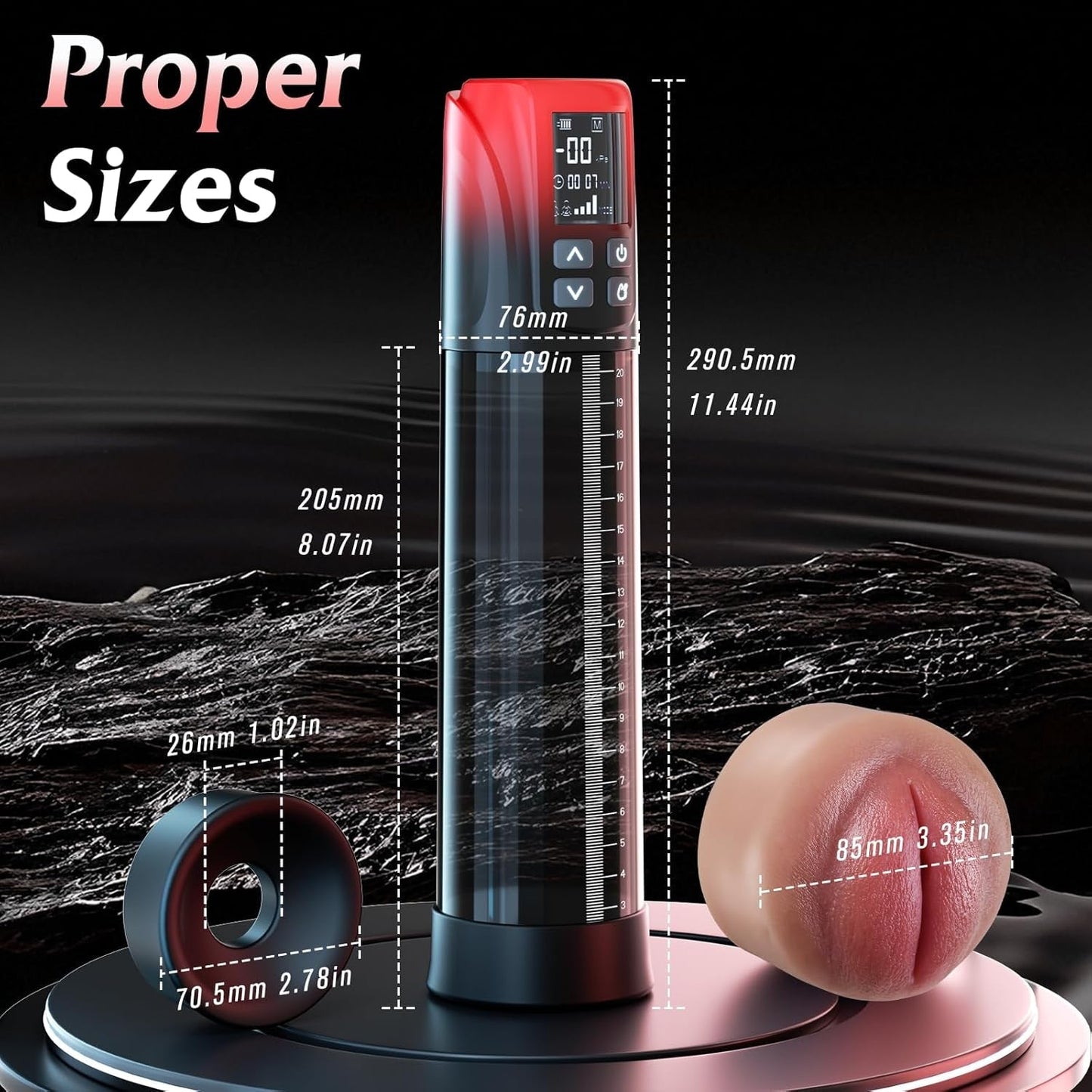 Bomba de pene con pantalla digital TitanVac Pro