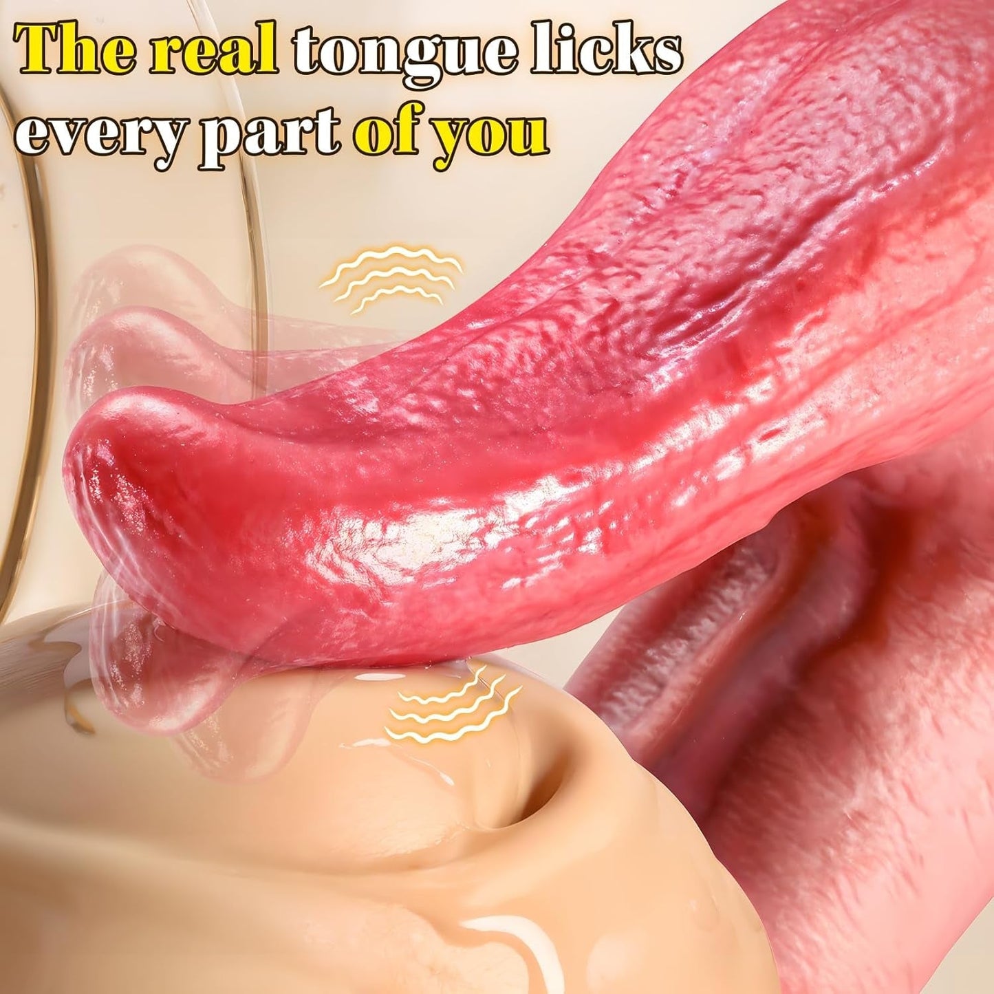 TongueTide 9" Thrusting Tongue-Licking Dildo Vibrator