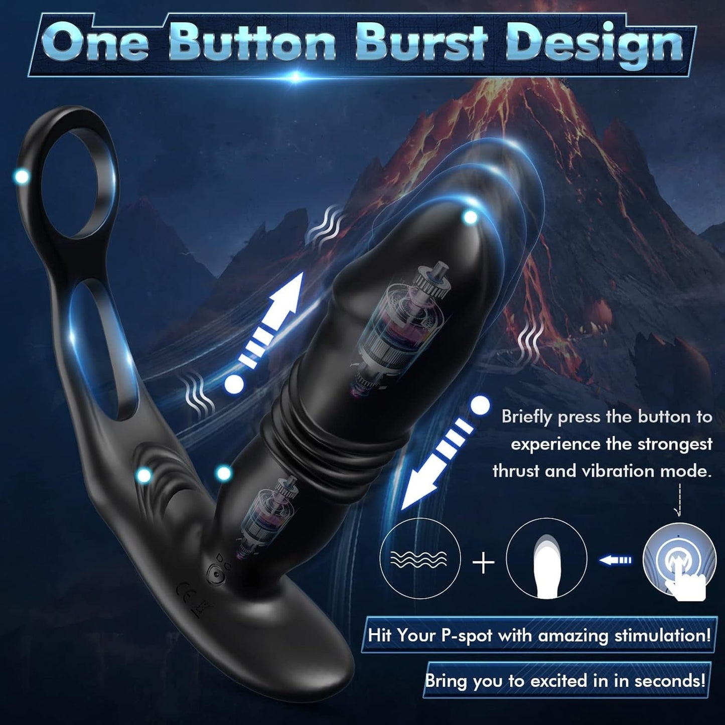 TriadSurge Thrusting Prostate Massager Dual Cock Ring