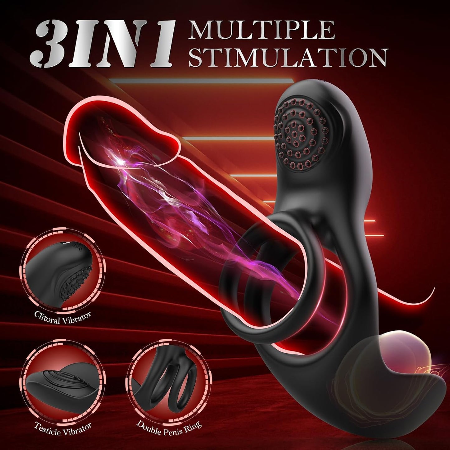 Anillo vibrador remoto para pene TriBliss