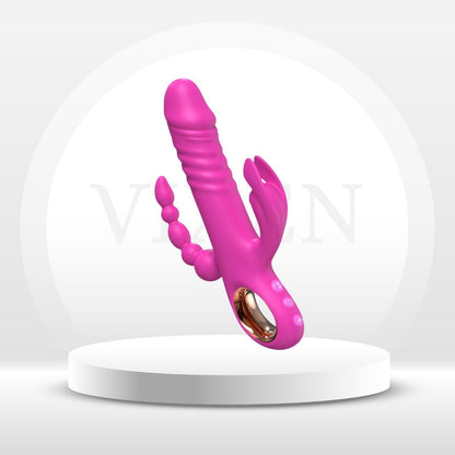 Vibrador TriBunny 3 en 1 de Conejo con Empuje