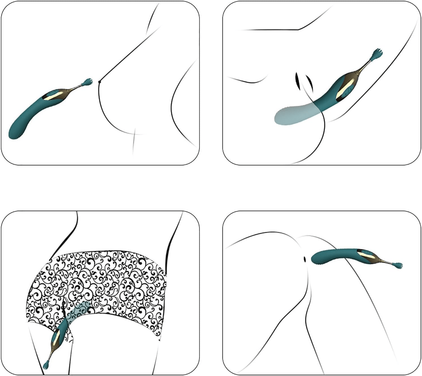 Ensemble de vibrateurs de précision TriMuse G-Spot avec 3 embouts