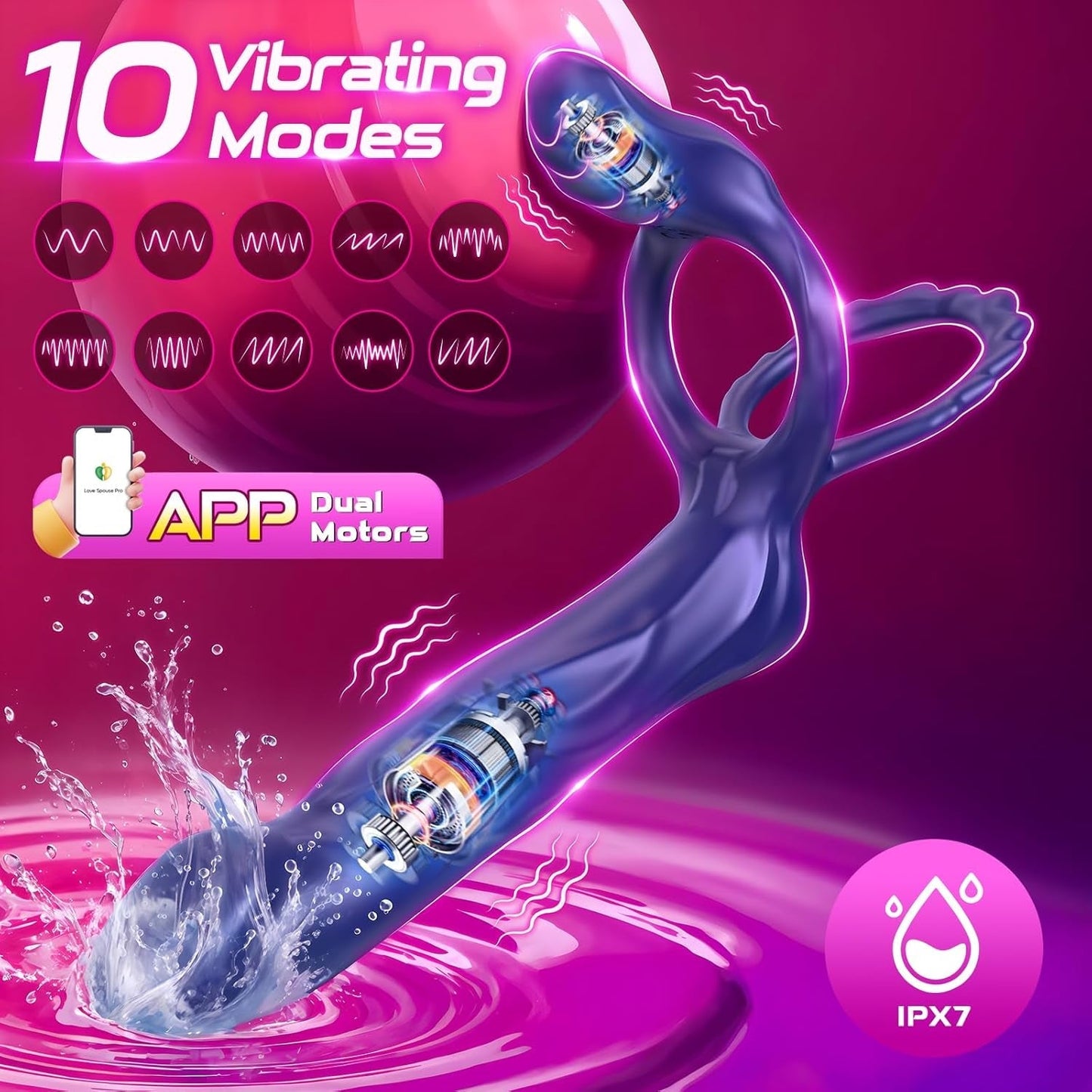 TrioRide Anal Cock Sleeve Vibrator for Couples