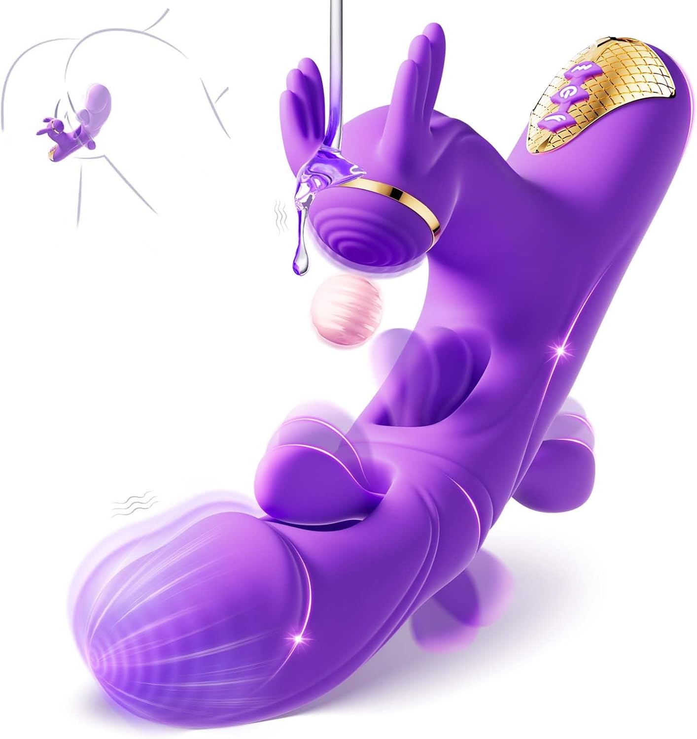 Vibrador de clítoris y punto G vibratorio 4 en 1 TriPleasure