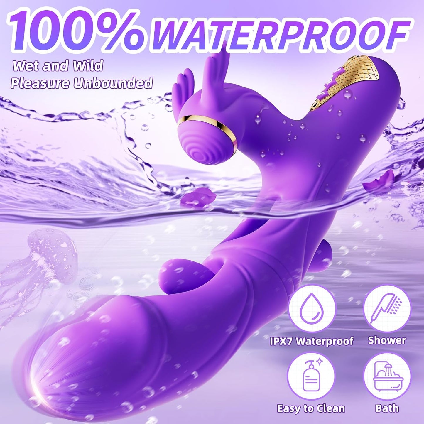 Vibrador de clítoris y punto G vibratorio 4 en 1 TriPleasure