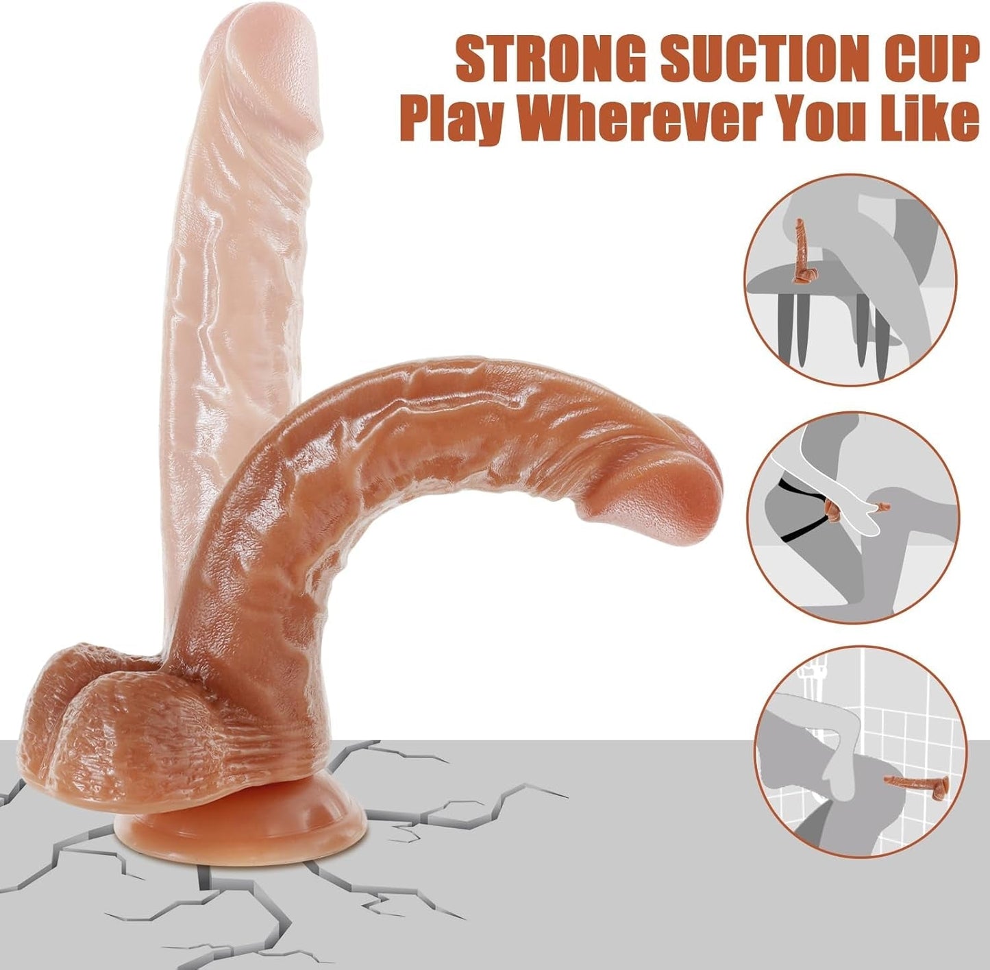 TripleMate Realistic Strap-On Dildo with Bullet Vibe