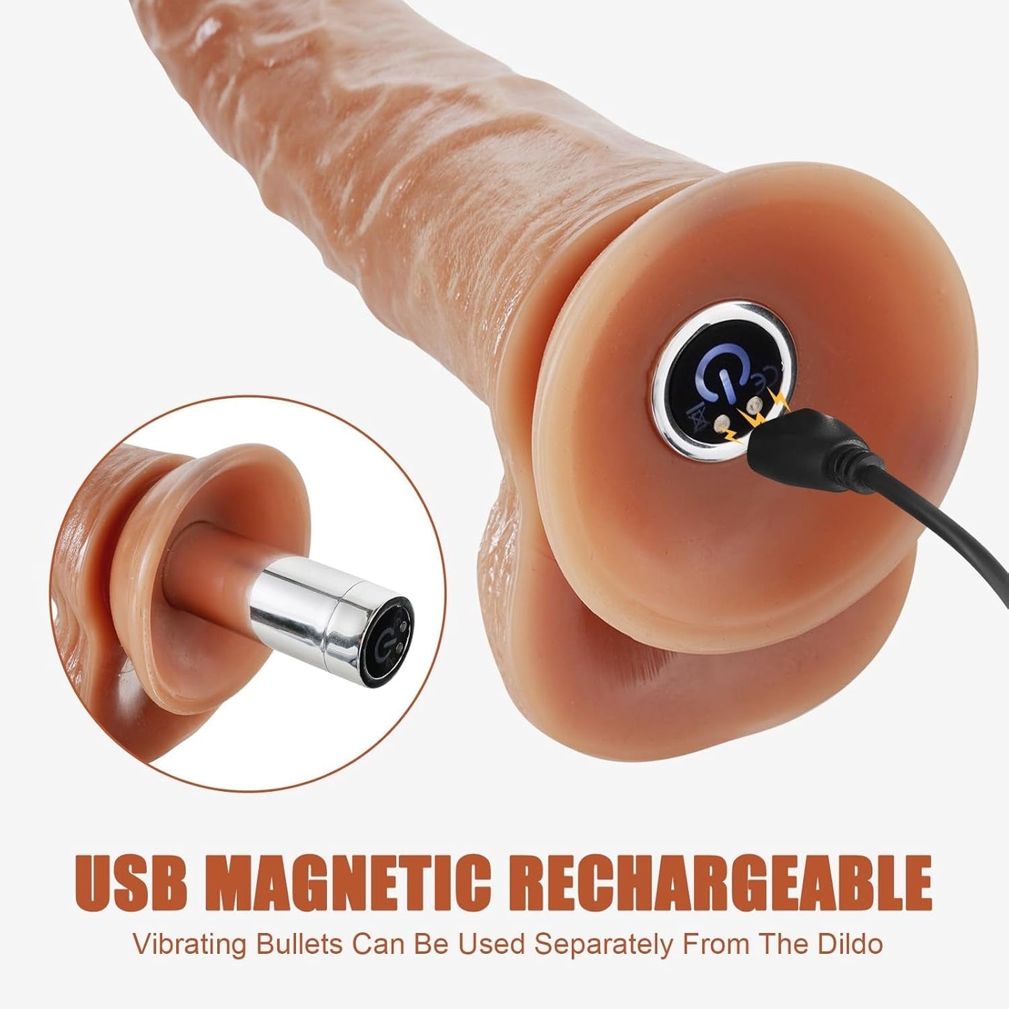 TripleMate Realistic Strap-On Dildo with Bullet Vibe