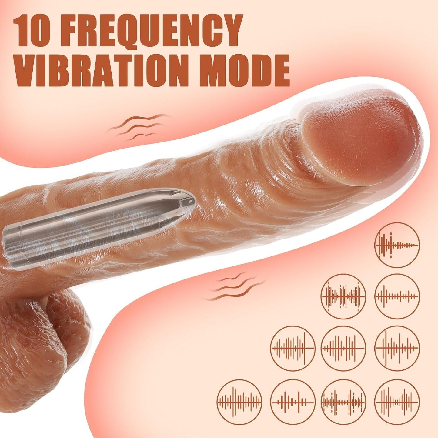 TripleMate Realistic Strap-On Dildo with Bullet Vibe